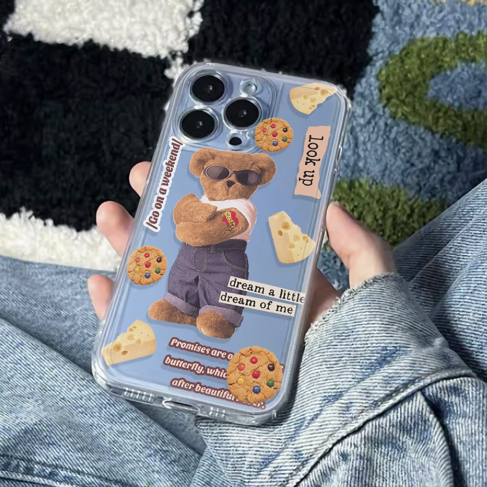✅Ốp Điện Thoại Mềm Chống Sốc Hình Gấu Cho Iphone 13 11 78 12 14pro 6In KC8Z