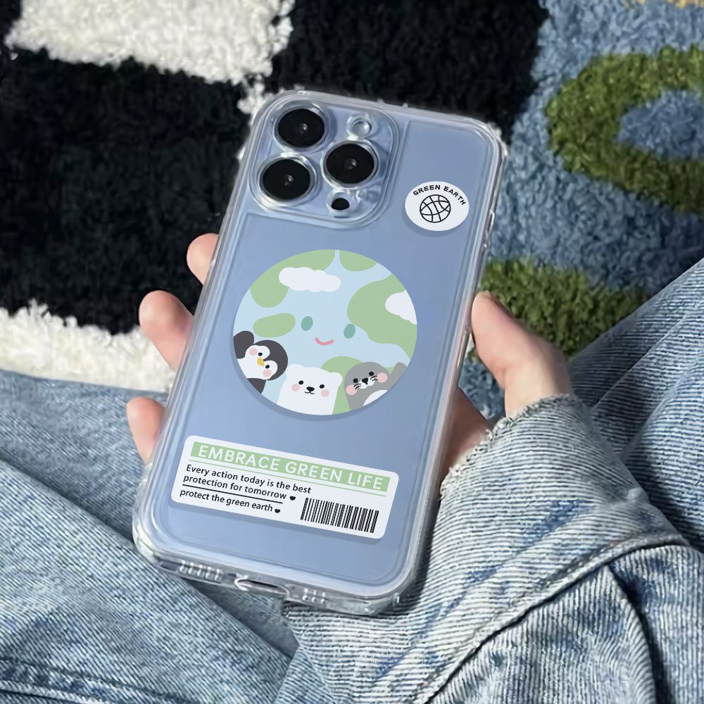 ✅Ốp Điện Thoại Mềm Chống Sốc Đơn Giản Bảo Vệ Môi Trường Cho Iphone 78Max14Pro6In Earth plus 1311iPhone12 SU1U