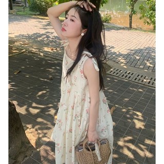 Cheesebunny Đầm Chữ A Hai Dây Dáng Rộng Dài Vừa Vặn Mùa Xuân Hè Họa Tiết Hoa Tươi Tắn Nhỏ Nhắn Cho Nữ