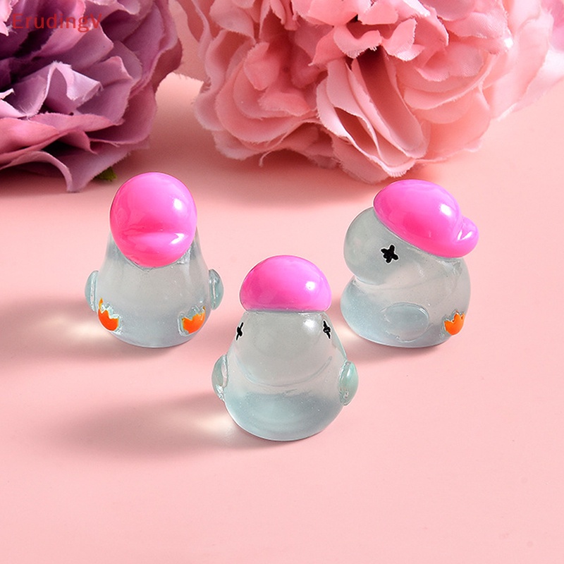 Bộ 5 Chú Vịt Dạ Quang Bằng Nhựa Resin Dùng Trang Trí Sổ Tay DIY