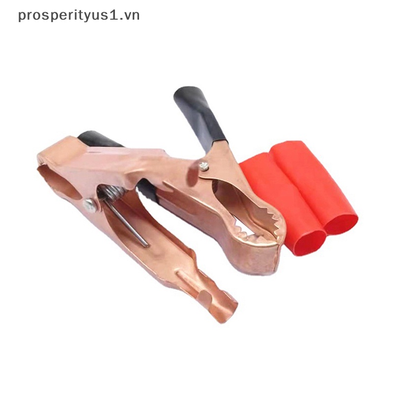 1 [prosperityus1] Set 2 Kẹp Cá Sấu Thử Điện Màu Đỏ + Đen 30A Cho Xe Caravan / Xe Hơi