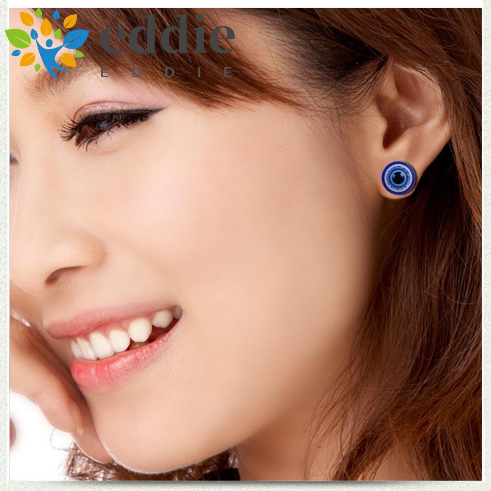 Bông Tai Hình Đôi Mắt Màu Xanh Dương 26Ede Thời Trang Cổ Điển