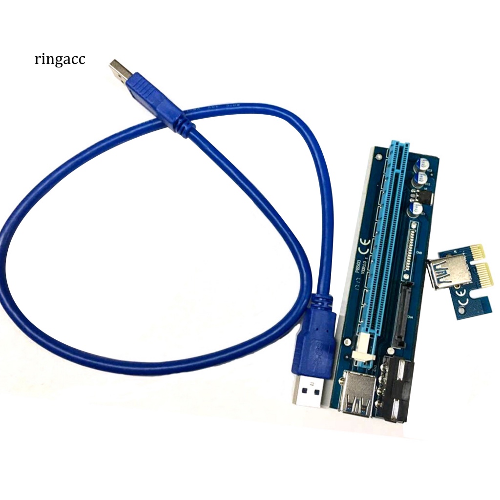 Cáp Chuyển Đổi PCI-E Express 1x Sang 16x RGA PE503 6Pin / 4Pin SATA Chống Mài Mòn