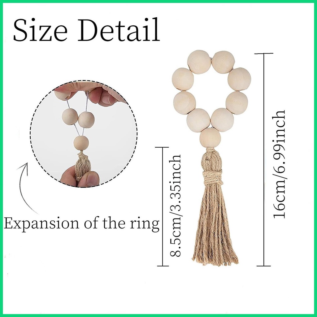 Vòng Giữ Khăn Ăn Phong Cách Boho Mộc Mạc Có Dây Tua Rua Thủ Công Khóa Gài Cho Nông Trại Giáng Sinh Jwvn