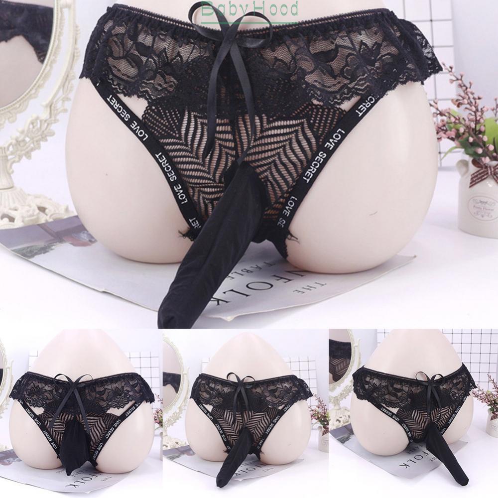 Men\'s Brief Lingerie Low Rise Male Mens Panties Sexy Sheer Lace Solid#BBHOOD