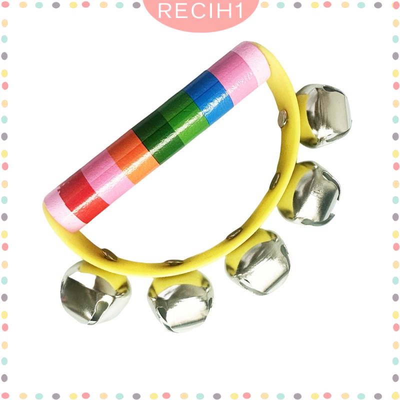 Trống Lục Lạc Bằng Gỗ Tay Cầm Bằng Kim Loại Dành Cho Gia Đình