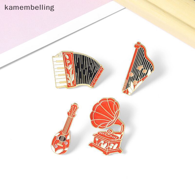 Kamembelling Huy Hiệu Cài Áo Hình Đàn Guitar Bằng Hợp Kim Tráng Men Phong Cách Vintage Thời Trang Sáng Tạo