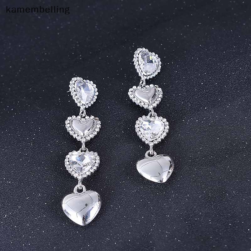 1 Đôi Khuyên Tai Kim Loại Hình Trái Tim Vintage Thời Trang