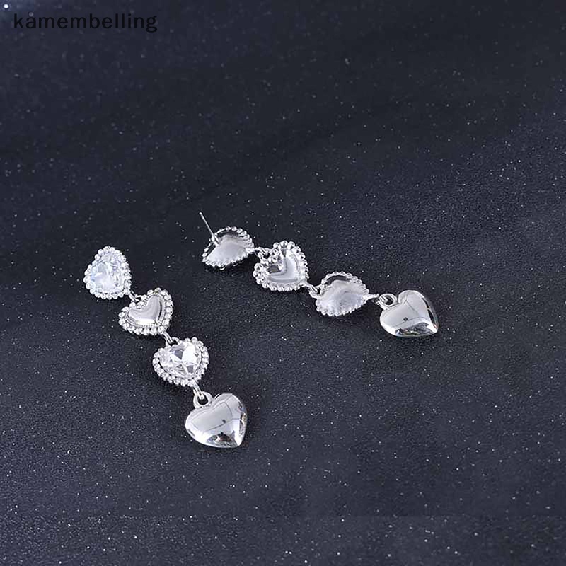 1 Đôi Khuyên Tai Kim Loại Hình Trái Tim Vintage Thời Trang