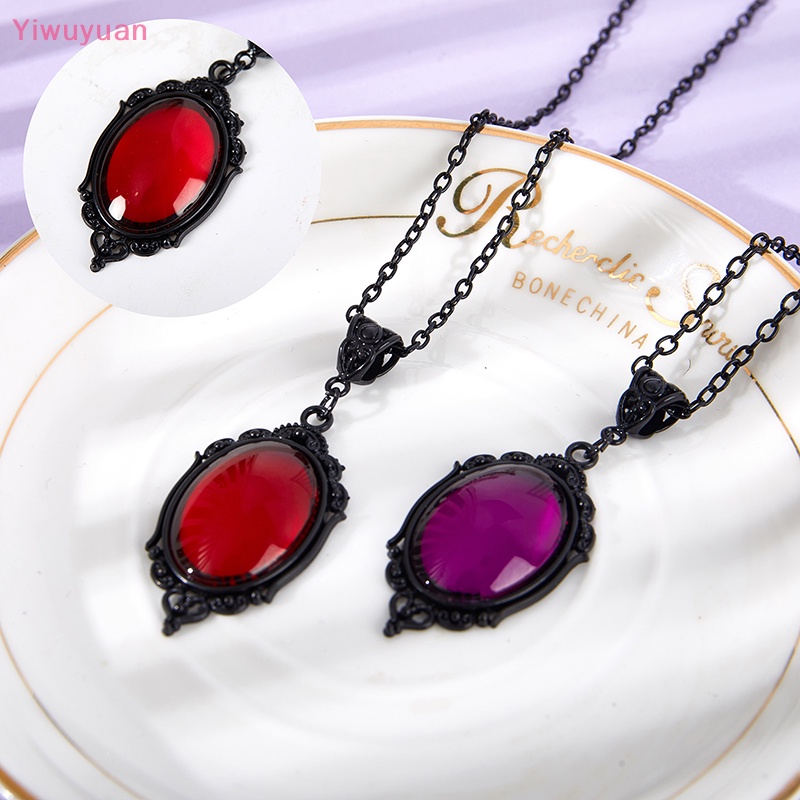 < Yiwuyuan > Vòng Cổ Mặt Pha Lê Chạm Nổi Phong Cách Gothic Thời Trang Làm Quà Tặng Trang Sức Phù Thủy Bí Ẩn Mới