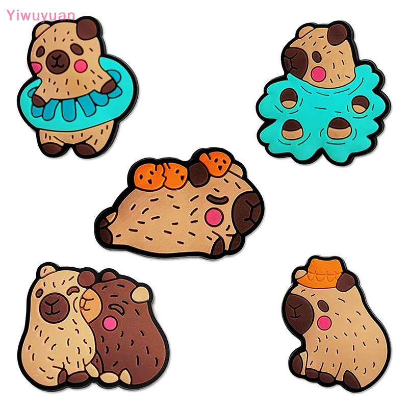 Bộ 5 Phụ Kiện Trang Trí Giày Capybara Thiết Kế Mới Đáng Yêu