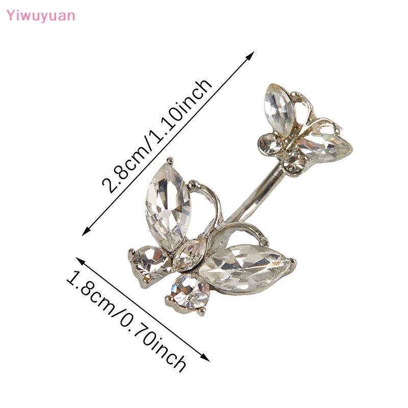 < Yiwuyuan > Khuyên Rốn Hình Bướm Đính Pha Lê Quyến Rũ Thời Trang Mới Dành Cho Nữ