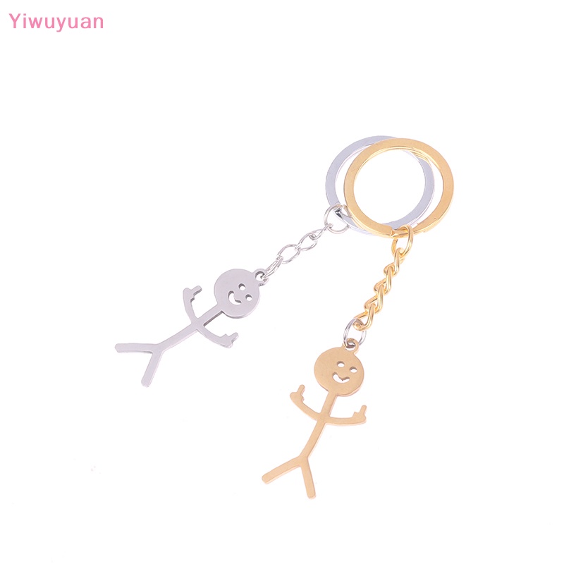 Móc Khóa Bằng Thép Không Gỉ Mặt Người Nhỏ Vui Nhộn Mới