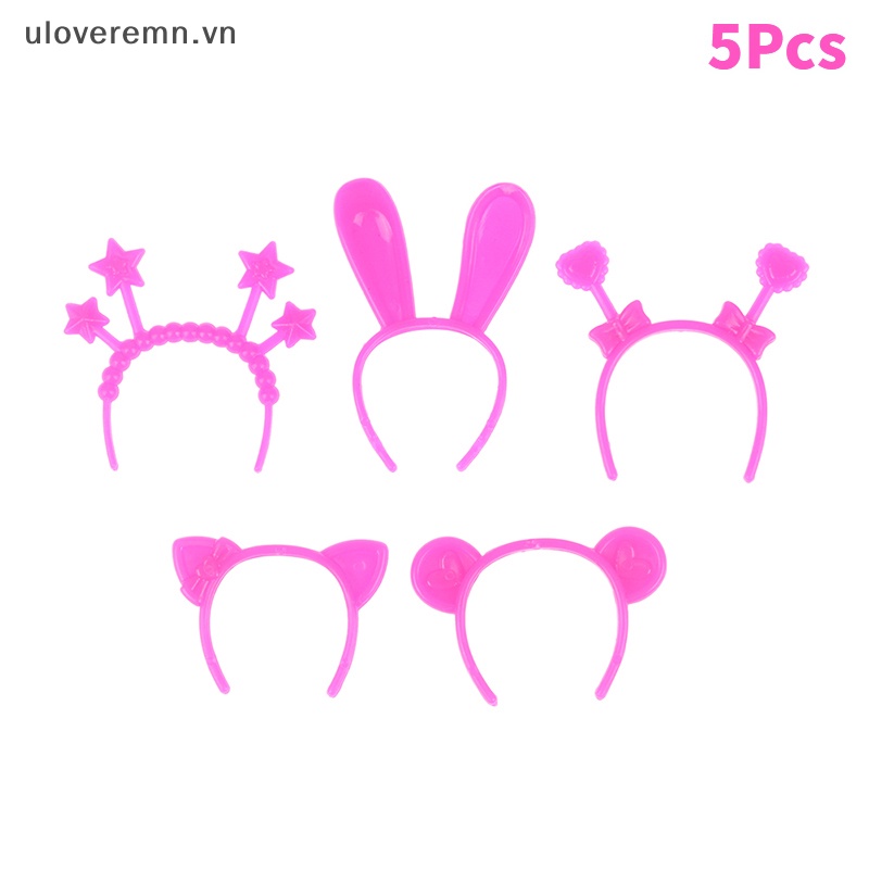 Set 5 Băng Đô Tai Thỏ / Mèo / Gấu 30cm Dễ Thương Dành Cho Búp Bê