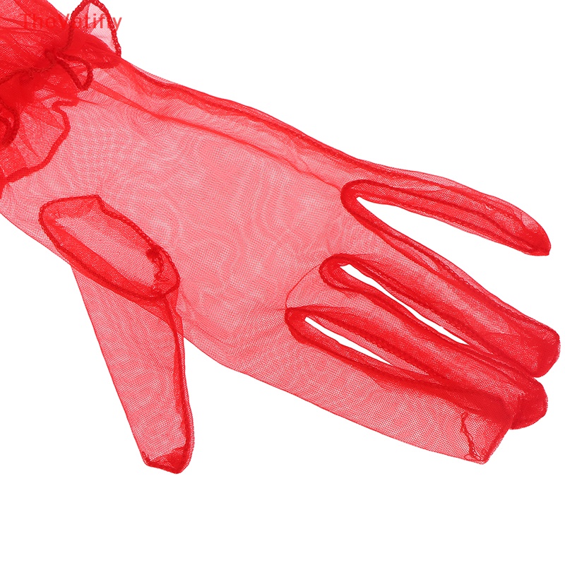 Găng Tay Lưới Mỏng Ngắn Trong Suốt Cho Nữ