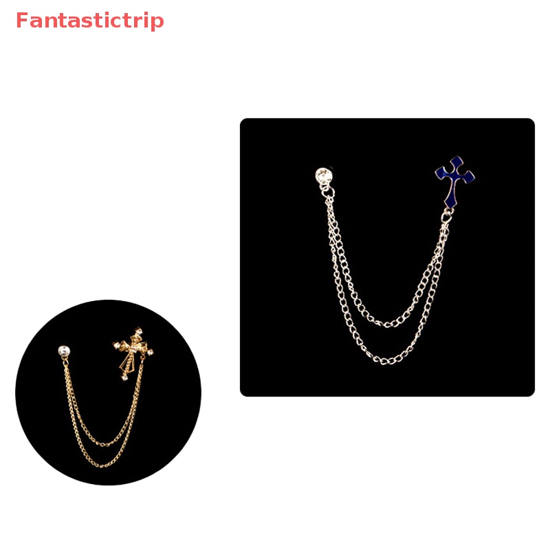 Ghim Cài Áo Hình Thiên Thần Đính Pha Lê Phối Dây Xích Tua Rua Thời Trang Cho Nam Nữ