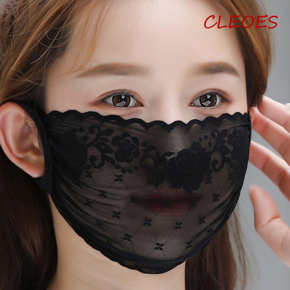 Khẩu Trang Ren Co Giãn Chống Tia UV Màu Trơn Thời Trang