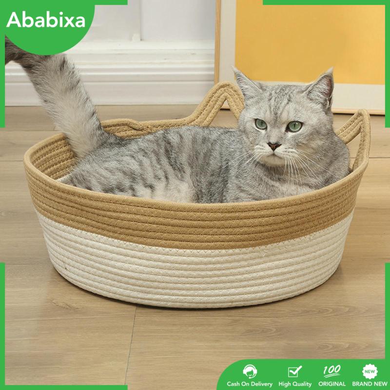 [Ababixa] Giường Ngủ Bốn Mùa Hình Tròn Di Động Cho Mèo Và Thú Cưng Nhỏ