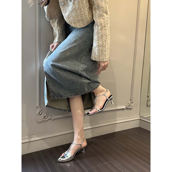 Giày Sandal Cao Gót Mũi Nhọn Thời Trang Mùa Hè 2023 Dành Cho Nữ