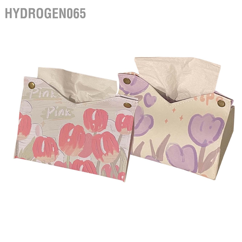 Hydrogen065 Hộp Giấy Bìa Lớn Da PU Dễ Thương Mặt Tay Dành Cho Phòng Ngủ Khách Xe Ô Tô