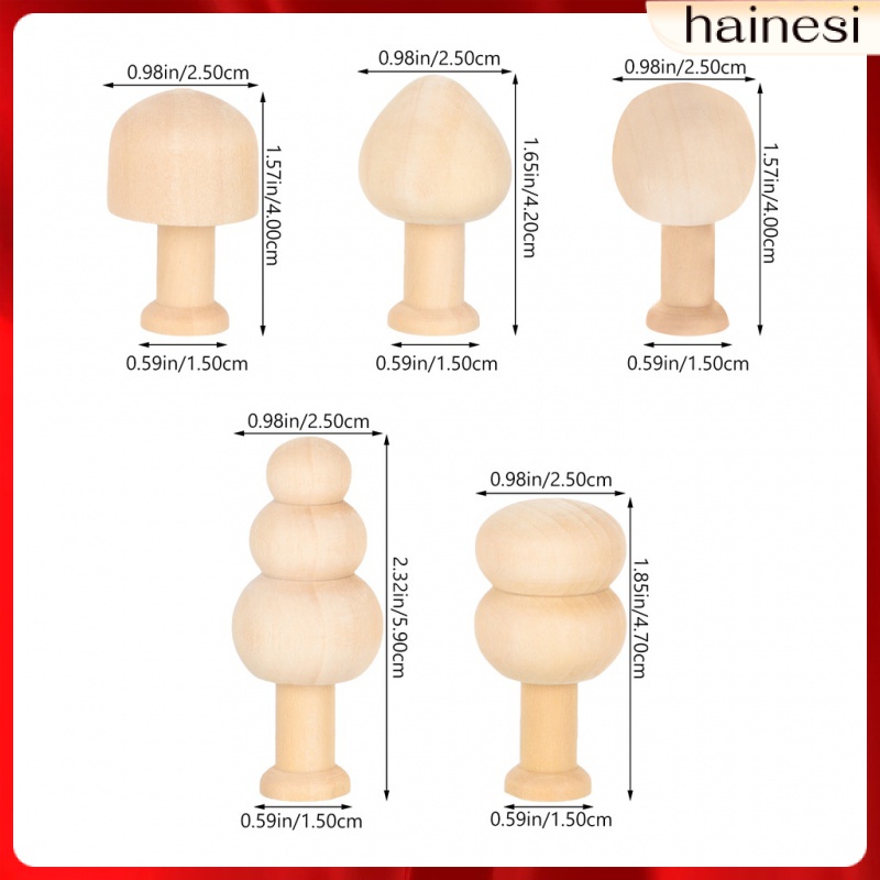 Set 10 Mô Hình Nấm Gỗ Không Sơn Độc Đáo Cho Bé