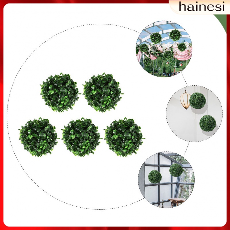 Set 5 Quả Bóng Cỏ Nhân Tạo Bằng Nhựa Dùng Trang Trí Ngoài Trời