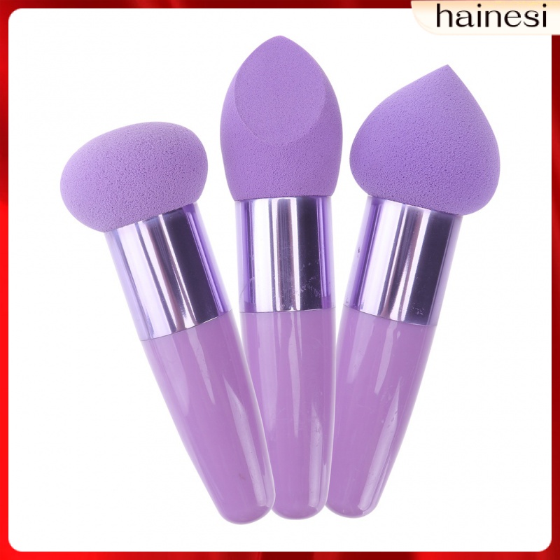 Set 3 Bông Mút Trang Điểm Có Tay Cầm Tiện Lợi