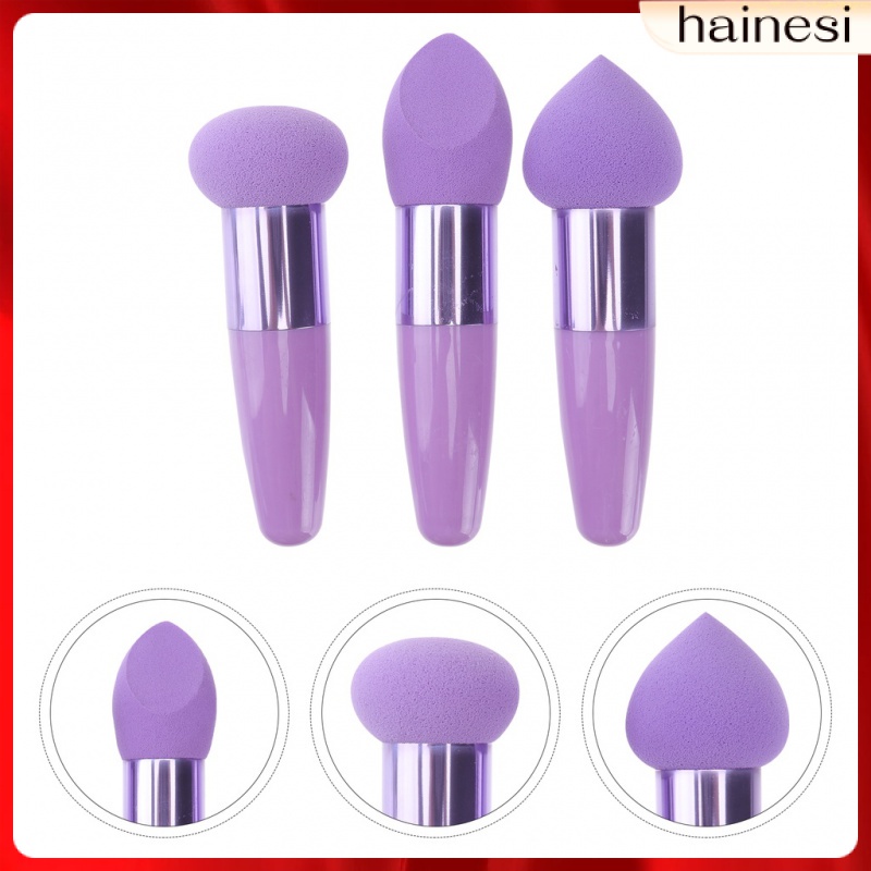 Set 3 Bông Mút Trang Điểm Có Tay Cầm Tiện Lợi