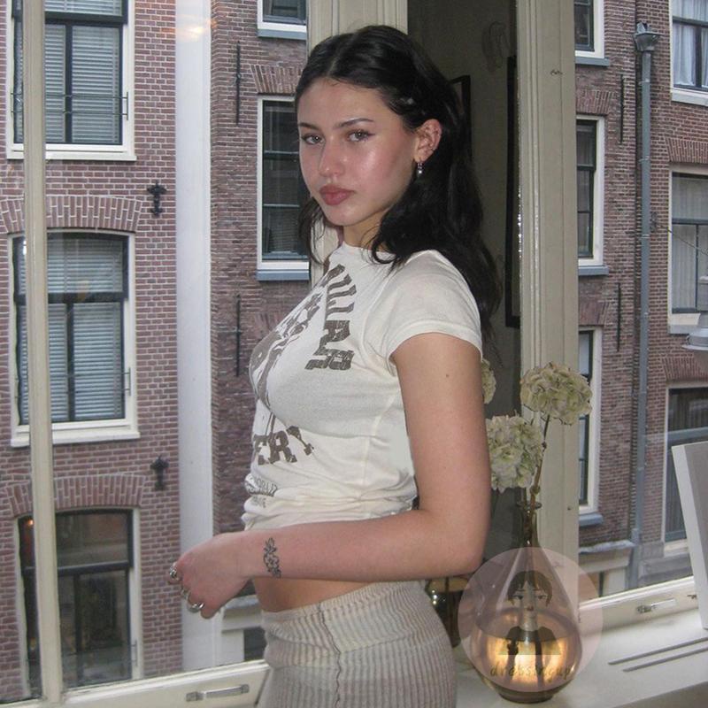 Áo Thun Tay Ngắn In Chữ Thời Trang Dành Cho Nữ