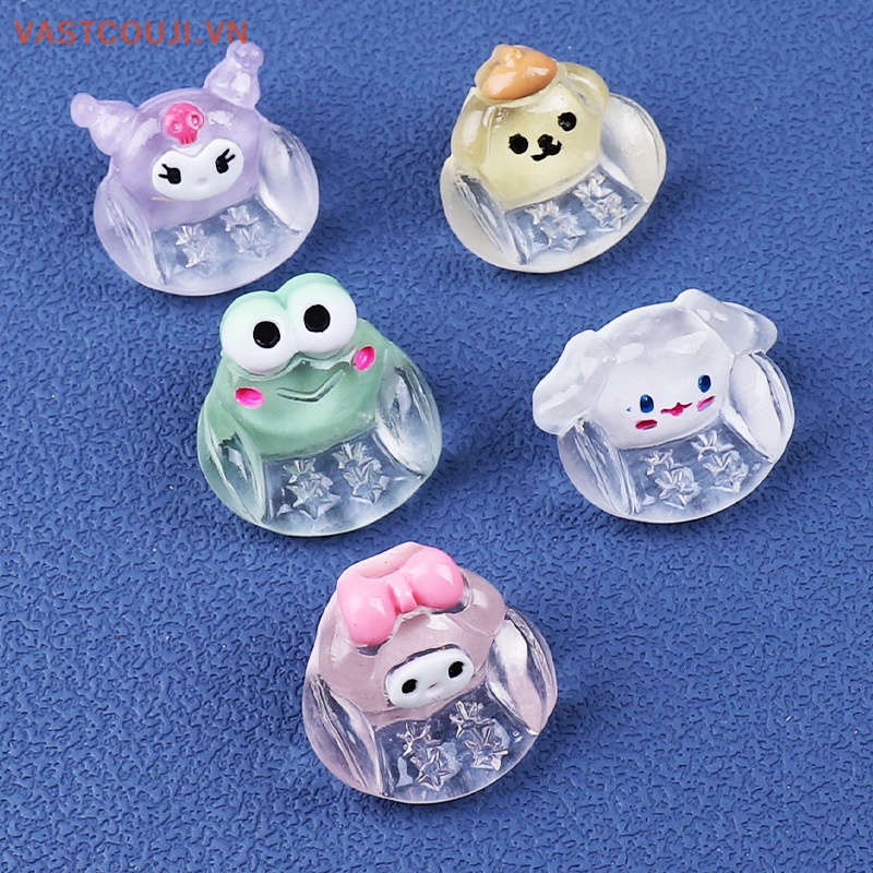 SANRIO Bộ 5 Đồ trang trí Búp Bê Hoạt Hình Melody Cinnamon Kuromi Mini Dạ Quang Trang Trí Tiểu Cảnh