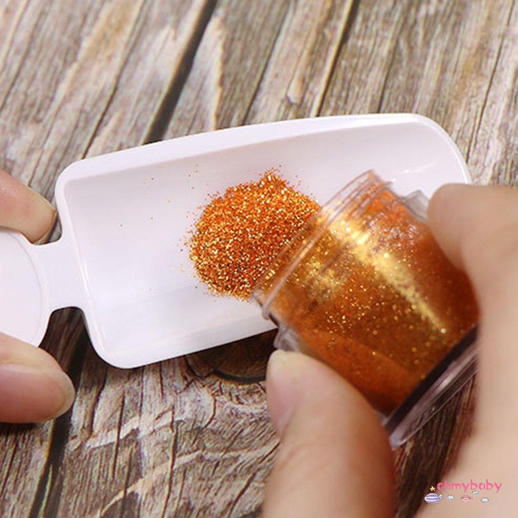 [InStock] Dụng Cụ Làm Móng Phụ Kiện Bột Gương Nàng Tiên Cá Đính Hạt Cườm Lấp Lánh Hộp Tái Chế Có Thìa [Z/6]