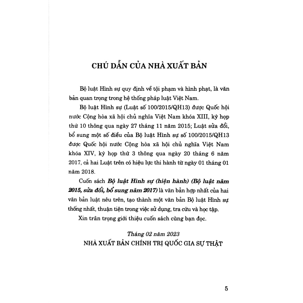 Sách Bộ Luật Hình Sự