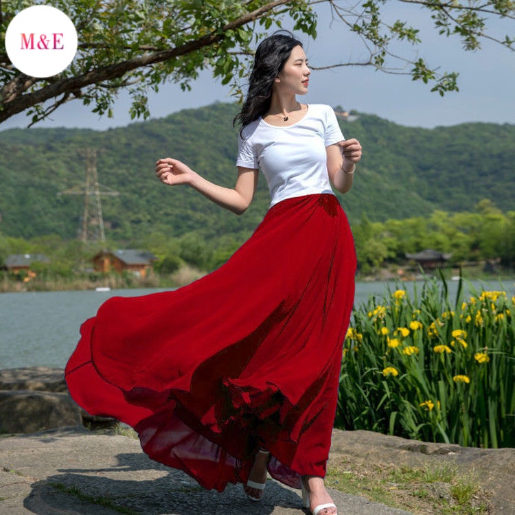 Hàng Có Sẵn Bán Trực Tiếp Từ Nhà Máy Chân Váy Voan Dáng Xòe Rộng 720 Độ Thời Trang Xuân Hè 2022 Dành Cho Bạn Nữ Mặc Khi Nhảy Múa