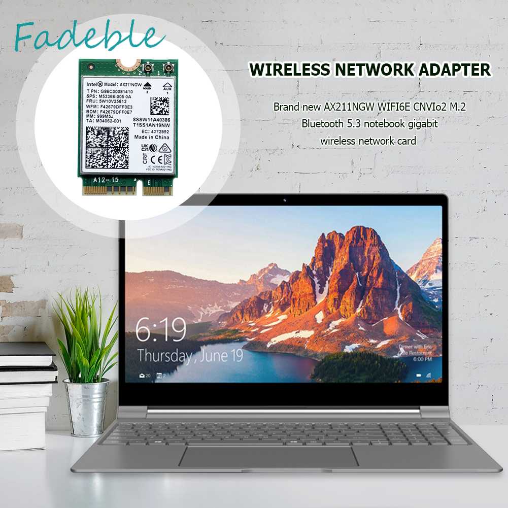 Thẻ Mạng Không Dây 2.4GHz / 5GHz WIFI6E Băng Tần Kép 3000Mbps Cho Laptop