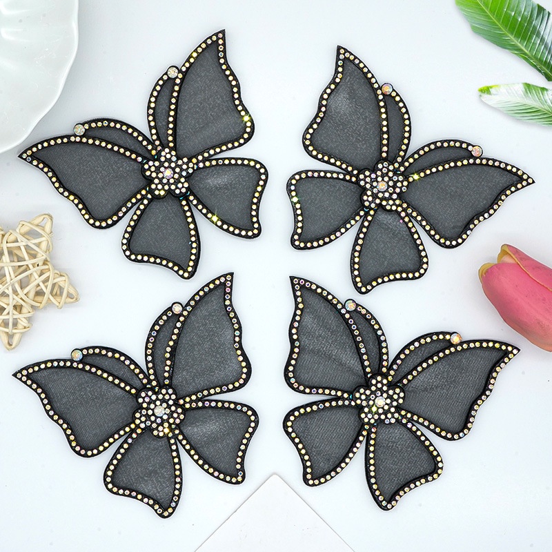 1 Miếng Vải Không Dệt Hình Bướm Đính Đá Dùng Để Trang Trí Quần Áo / Mũ / Túi Xách