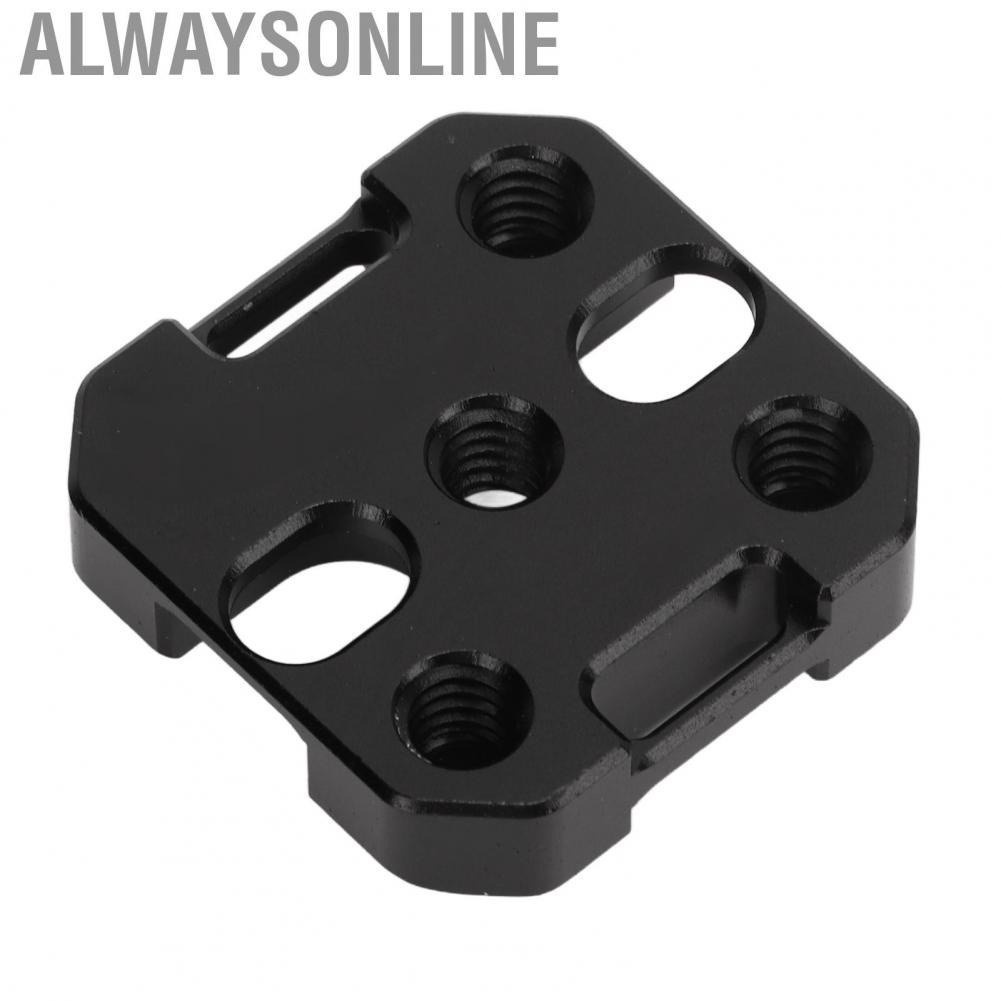 Alwaysonline Cold Shoe Mount Adapter with 1/4in Screw Hole Shoulder Strap Buckle for  Cage Fill Llight Microphone Accessory