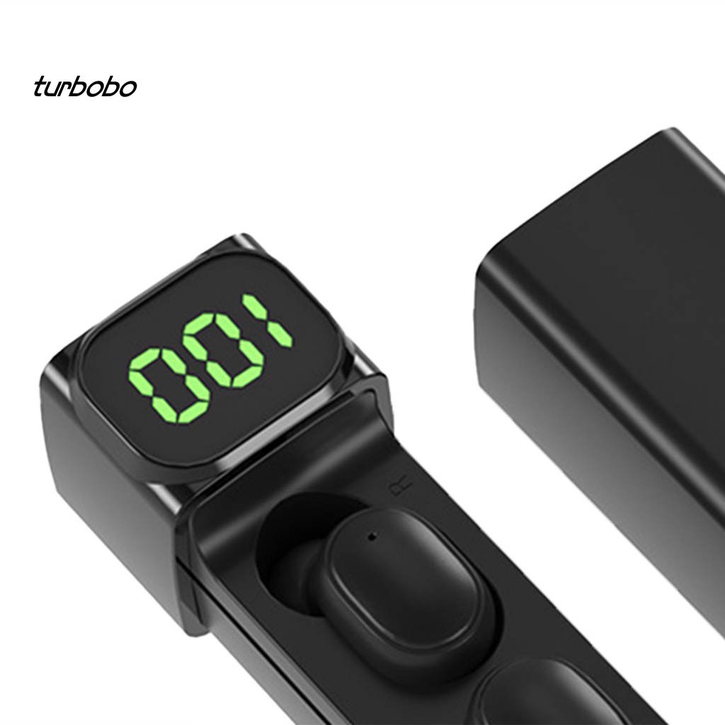 Tai Nghe Nhét Trong Không Dây Bluetooth 5.1 IPX7 Màn Hình Kỹ Thuật Số Thông Minh turbobo BQC-01