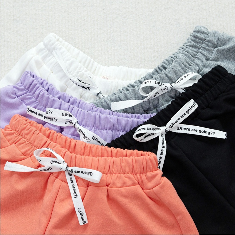 Quần Short Cotton Mềm Thoáng Khí Màu Trơn Thời Trang Mùa Hè Cho Bé Gái