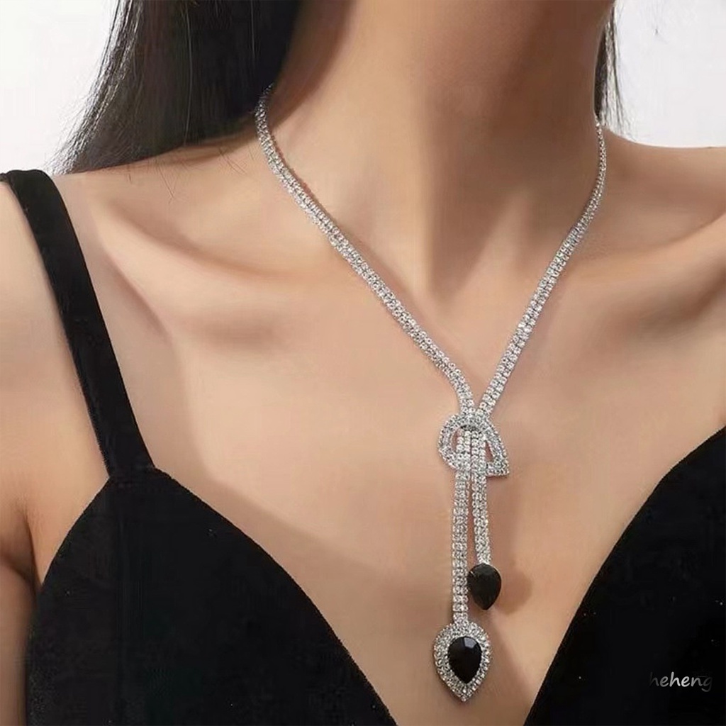 Bộ Vòng cổ + Bông Tai HợP Kim ĐíNh Đá Thanh LịCh