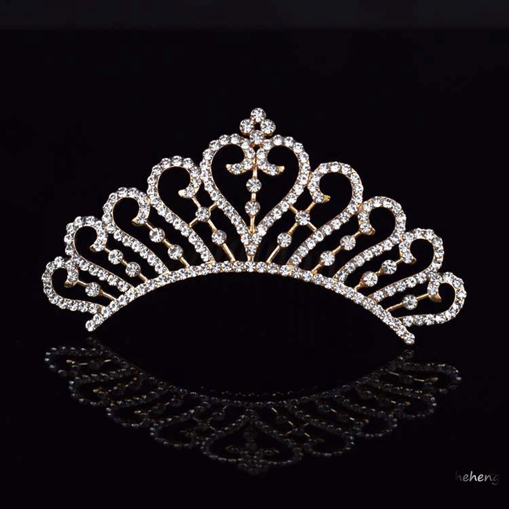 Lược Cài Tóc Hình Vương Miện Đính Đá Lấp Lánh Sang Trọng