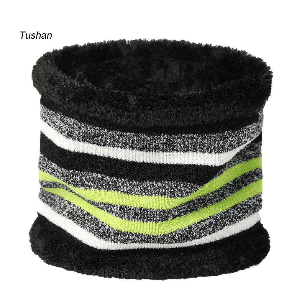 1 Bộ Găng Tay Và Mũ Dệt Kim Dày Dặn Mềm Mại Co Giãn Họa Tiết Kẻ Sọc Thời Trang Thu Đông Cho Bé