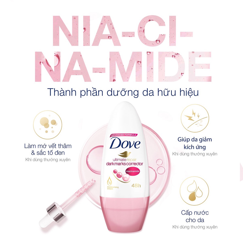 Lăn Khử Mùi Dove Fresh Lily Sáng Da Ngừa Thâm 40ML