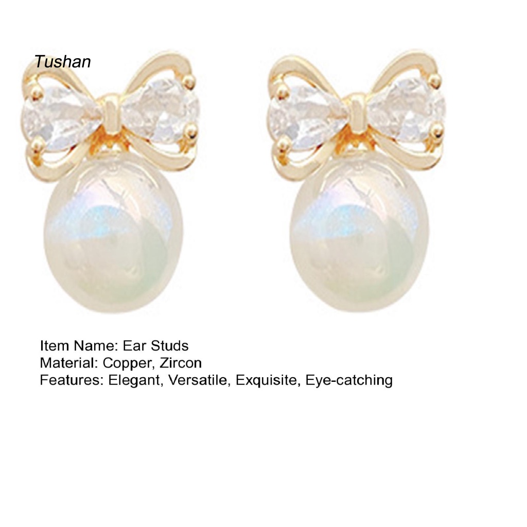 1 Đôi Bông Tai Hình Nơ Bằng Hợp Kim Tinh Tế Thời Trang