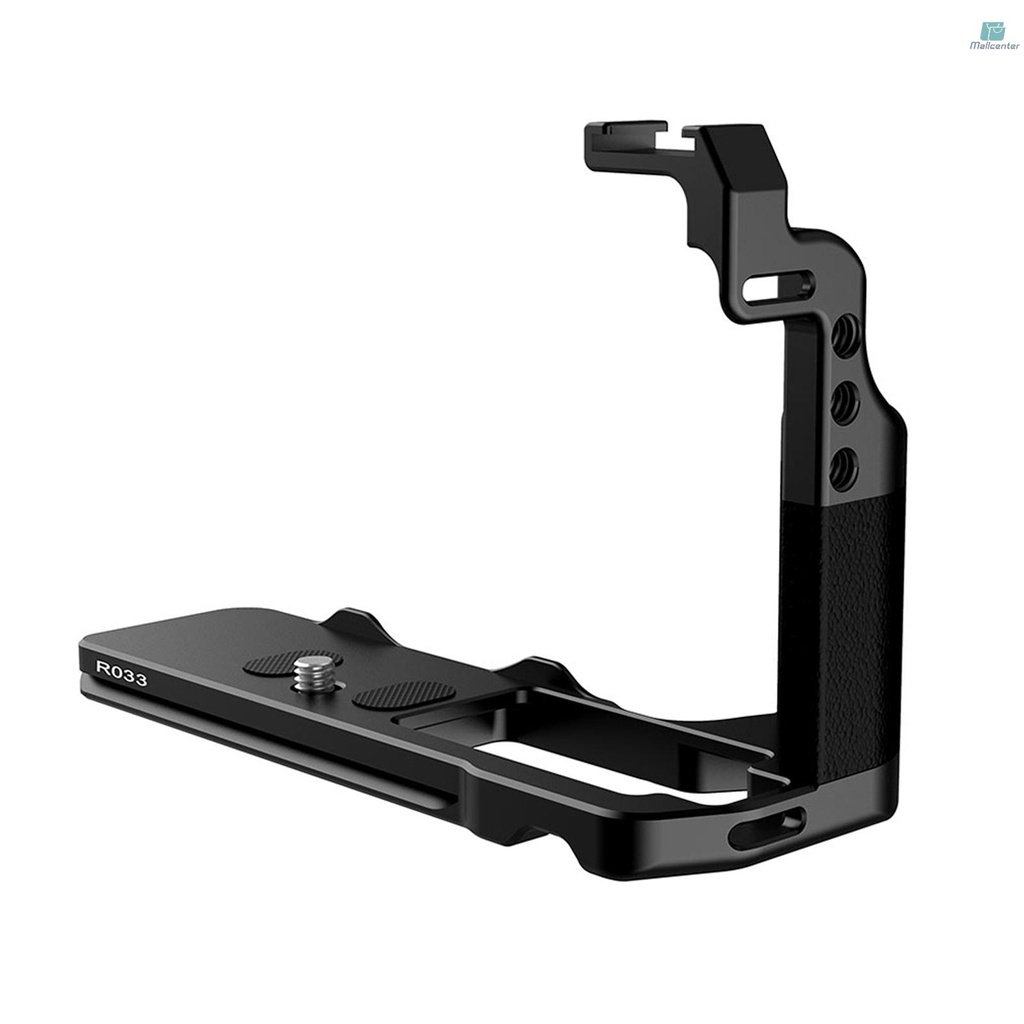 UURig R033 Metal L Bracket Leather Hand Grip with Arca Swiss Type Quick Release Plate Design Cold Shoe Mount and 1/4 Inches Screw Holes Compatible with Fujifilm X-T4 for Video Vertical Shooting