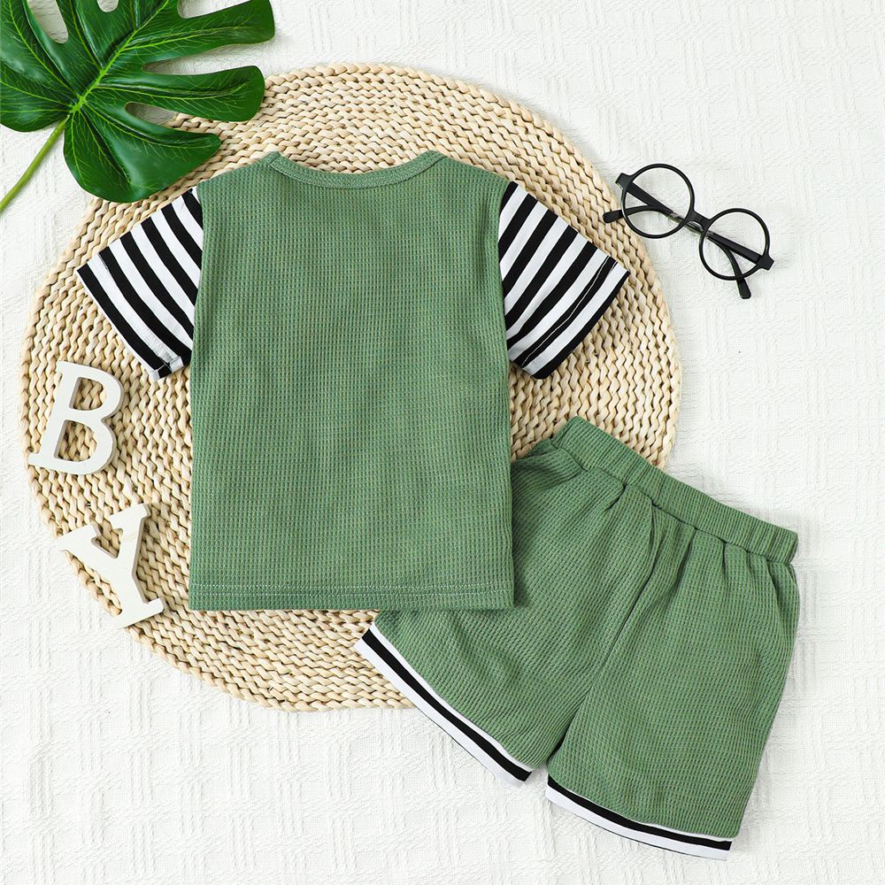 Set Đồ Mùa Hè 2 Món Gồm Áo Thun Tay Cộc + Quần Ngắn Cho Bé Trai 1-6 Tuổi