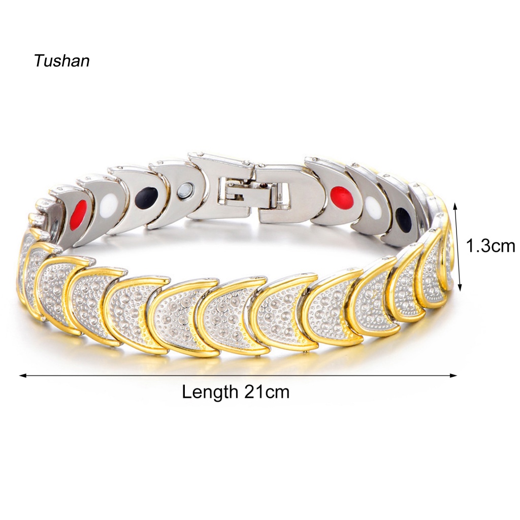 [Ts] Vòng Tay Nam Châm Mạ Vàng Chăm Sóc Sức Khỏe Hình Trăng Lưỡi Liềm Từ Tính Chăm Sóc Sức Khỏ