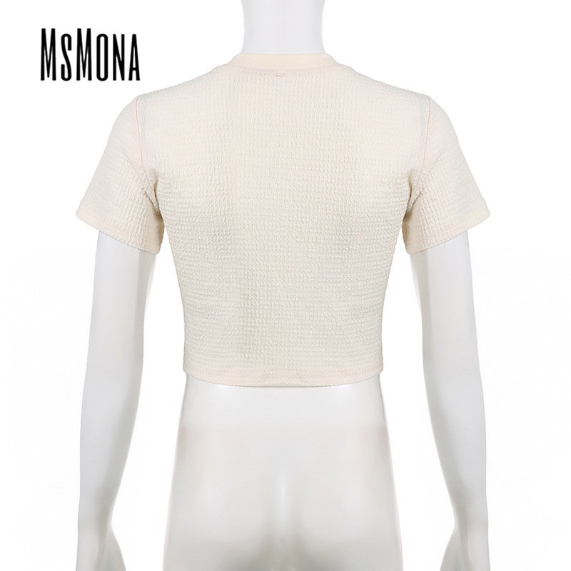 Áo Thun Ngắn Tay Cổ Tròn Màu Trơn Họa Tiết Hoa Thời Trang 2023 Cho Nữ