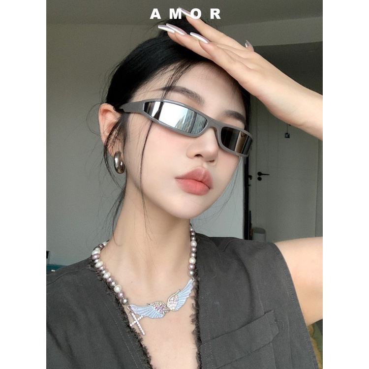 Kính Mát Gọng Hẹp Chống Tia UV Phong Cách Cổ Điển Thời Trang Cho Nam Và Nữ Y2K