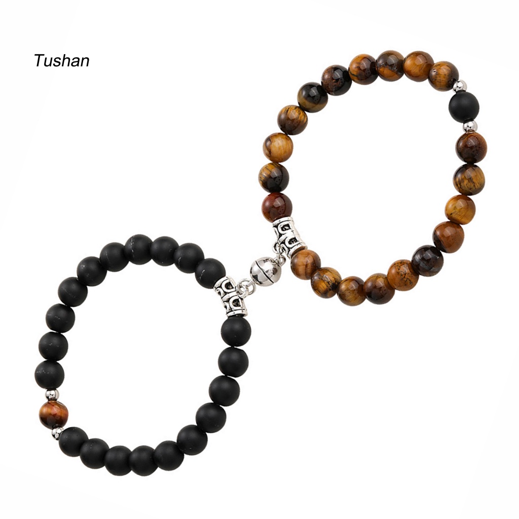 Set 2 Vòng Tay Chuỗi Hạt Đá Từ Tính Chống Dao Động