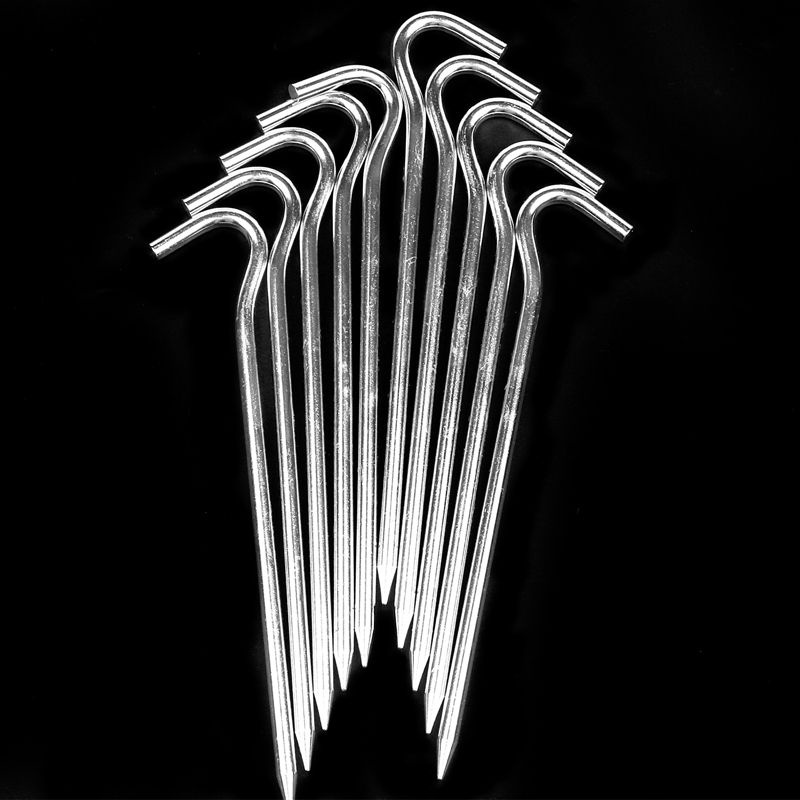 Cọc Dựng Lều Bằng Kim Loại Dài 18cm Kèm 10 Chốt Cố Định